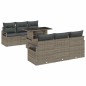 vidaXL Set Divano da Giardino 7 Pezzi con Cuscini Grigi in Rattan Sintetico