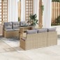 vidaXL Set di Divani da Giardino 7 Pezzi con Cuscini Beige in Rattan Sintetico
