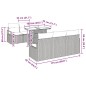 vidaXL Set di divani da giardino 7 pezzi con cuscini grigio chiaro in polyrattan