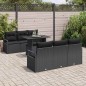 vidaXL Set di divani da giardino 7 pezzi con cuscini in rattan nero