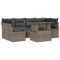 vidaXL Set da Giardino di 7 Pezzi con Cuscini Grigi in Rattan Resina vidaXL Set da Giardino di 7 Pezzi con Cuscini Grigi in Rattan Resina