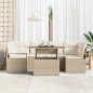vidaXL Set di Divani da Giardino 7 Pezzi con Cuscini Beige in Rattan Sintetico