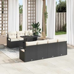 vidaXL Set di divani da giardino 8 pezzi con cuscini neri