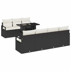 vidaXL Set di divani da giardino 8 pezzi con cuscini neri