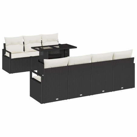 vidaXL Set di divani da giardino 8 pezzi con cuscini neri