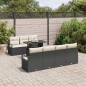 vidaXL Set di divani da giardino 8 pezzi con cuscini neri