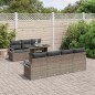 vidaXL Set Giardino 8 Pezzi con Cuscini Grigi in Polyrattan