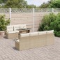 vidaXL Set di divani da giardino in 8 pezzi con cuscini beige in rattan sintetico