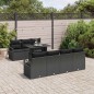 vidaXL Set da Giardino da 8 Pezzi con Cuscini in Rattan Nero