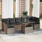 vidaXL Set da Giardino da 8 Pezzi con Cuscini Grigi in Rattan Sintetico
