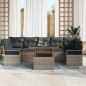 vidaXL Set da Giardino da 8 Pezzi con Cuscini Grigi in Rattan Sintetico