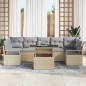 vidaXL Set di divani da giardino in rattan sintetico da 8 pezzi con cuscini beige