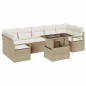 vidaXL Set Giardino 8 Pezzi con Cuscini Beige in Rattan Sintetico