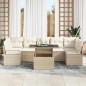 vidaXL Set Giardino 8 Pezzi con Cuscini Beige in Rattan Sintetico
