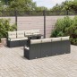 vidaXL Set da Giardino 9 Pezzi con Cuscini in Rattan Nero