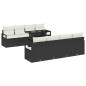 vidaXL Set da Giardino 9 Pezzi con Cuscini in Rattan Nero