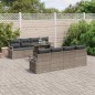 vidaXL Set da giardino in rattan sintetico da 9 pezzi con cuscini grigi