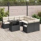 vidaXL Set di divani da giardino 9 pezzi con cuscini neri in polyrattan
