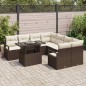 vidaXL Set divano da giardino 9 pezzi con cuscini marroni in rattan sintetico