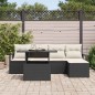 vidaXL Set di divani da giardino da 6 pezzi con cuscini in rattan sintetico nero
