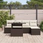 vidaXL Set di divani da giardino a 6 pezzi con cuscini marroni in polyrattan