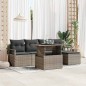 vidaXL Set da giardino 6 pezzi con cuscini grigi in rattan sintetico