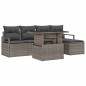 vidaXL Set da giardino 6 pezzi con cuscini grigi in rattan sintetico