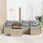 vidaXL Set di divani da giardino 6 pezzi con cuscini beige in rattan sintetico
