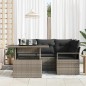 vidaXL Set di divani da giardino 5 pezzi con cuscini grigi