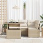 vidaXL Set di Mobili da Giardino 5 Pezzi con Cuscini Beige in Rattan Sintetico