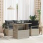 vidaXL Set da giardino di 5 pezzi con cuscini grigio chiaro in polyrattan