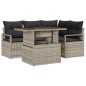 vidaXL Set da giardino di 5 pezzi con cuscini grigio chiaro in polyrattan