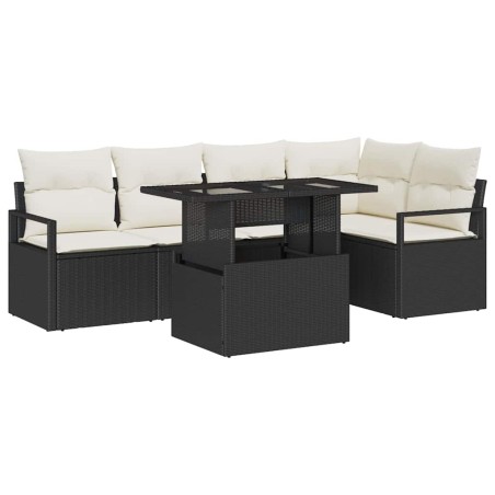 vidaXL Set Giardino 6 Pezzi con Cuscini Nero in Rattan Sintetico