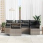 vidaXL Set di divani da giardino da 6 pezzi con cuscini in grigio e rattan polietilene vidaXL Set di divani da giardino da 6 pezzi con cuscini in grigio e rattan polietilene