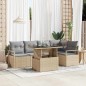vidaXL Set di divani da giardino 6 pezzi con cuscini beige in rattan sintetico