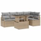 vidaXL Set di divani da giardino 6 pezzi con cuscini beige in rattan sintetico