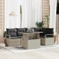 vidaXL Set da Giardino con 6 Pezzi e Cuscini Grigi in Rattan Sintetico