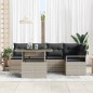 vidaXL Set da Giardino con 6 Pezzi e Cuscini Grigi in Rattan Sintetico
