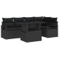 vidaXL Set di divano da giardino a 6 pezzi con cuscini neri in poly rattan