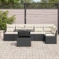 vidaXL Set da giardino in rattan sintetico nero, 7 pezzi con cuscini