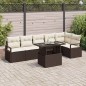 vidaXL Set di divani da giardino da 7 pezzi con cuscini in rattan sintetico marrone