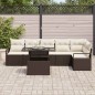 vidaXL Set di divani da giardino da 7 pezzi con cuscini in rattan sintetico marrone