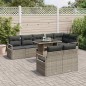 vidaXL Set di divani da giardino 9 pezzi con cuscini grigi in polyrattan