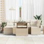 vidaXL Set di divani da giardino 7 pezzi con cuscini beige in rattan sintetico