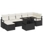 vidaXL Set di Divani da Giardino 8 Pezzi con Cuscini in Rattan Sintetico Nero