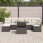 vidaXL Set di Divani da Giardino 8 Pezzi con Cuscini in Rattan Sintetico Nero