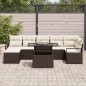 vidaXL Set Divano da Giardino in 8 Pezzi con Cuscini in Rattan e Poliestere Marrone