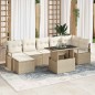 vidaXL Set di divani da giardino, 8 pezzi con cuscini in rattan poliestere beige