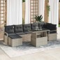 vidaXL Set di Divani da Giardino in 8 Pezzi con Cuscini in Rattan Polietilene Grigio Chiaro