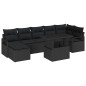 vidaXL Set da Giardino 8 Pezzi con cuscini in rattan polimero nero